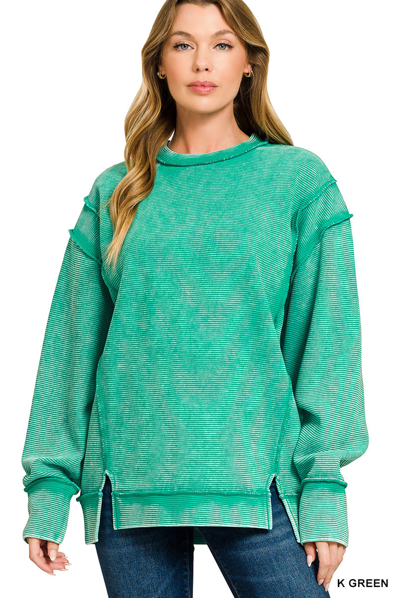 Somewhere in Between Acid Wash Top