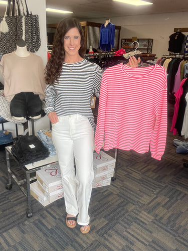 Beauty And Grace Striped Long Sleeve-2 Colors Available