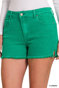 Show Your Legs Acid Washed Frayed Shorts-Multiple Colors Available