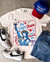 Load image into Gallery viewer, She Loves Jesus And America Too Graphic Tee