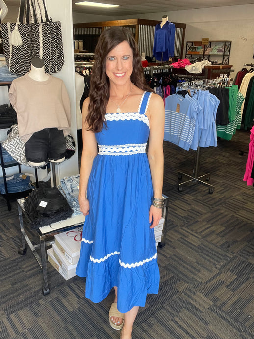Captivated By You Blue Midi Dress
