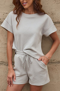 Textured Short Sleeve Set-Multiple Colors Available