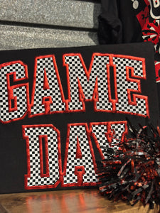 Custom Metallic Puff Checkered Game Day