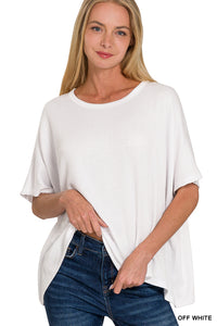 Just Right Oversized Ribbed Crop Top-Multiple Colors Available