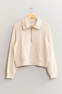 Can't Get Enough Half-Zip Collared Sweatshirt