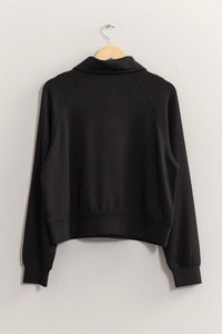 Can't Get Enough Half-Zip Collared Sweatshirt