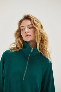 Can't Get Enough Half-Zip Collared Sweatshirt