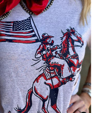 Load image into Gallery viewer, Patriotic Cowboy Graphic Tee