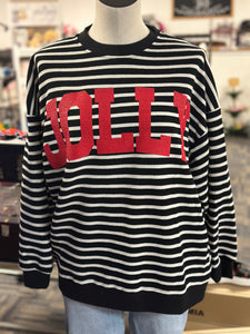 Jolly Black and White Striped Long Sleeve