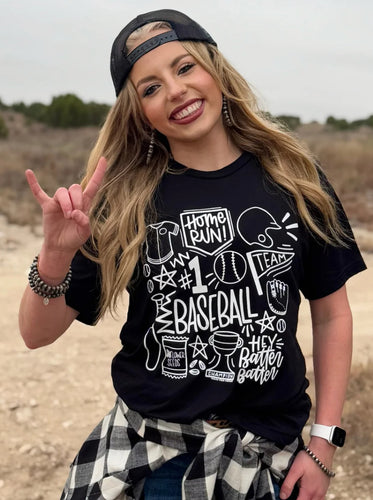 Baseball Icons Graphic Tee
