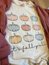 Load image into Gallery viewer, Happy Fall Yall Pastel Pumpkin Graphic Tee