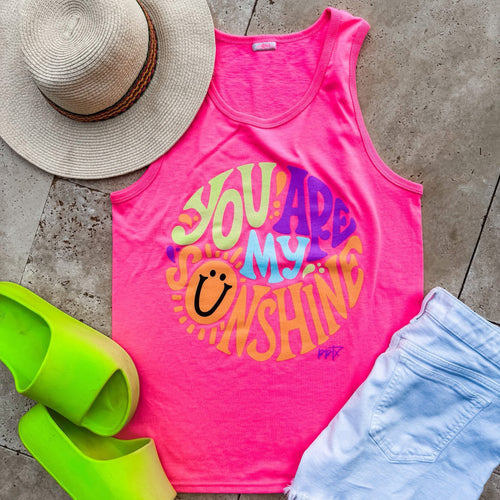 You Are My Sunshine Neon Pink Tank