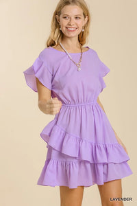 neia ruffle dress in lavender chiffon Claire Chiffon Maxi Dress - Lavender