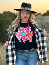 Load image into Gallery viewer, Callie Ann Trio Of Hearts Graphic Tee