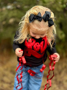 Love Metallic Red Puff Sweatshirt-Youth & Adult