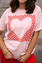 Load image into Gallery viewer, Checkered Heart Graphic Tee