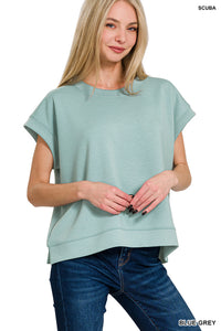 Stay Comfy Scuba Short Sleeve Top-Multiple Colors Available