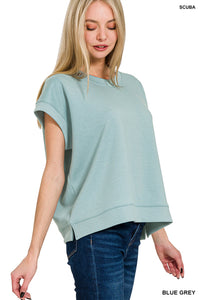 Stay Comfy Scuba Short Sleeve Top-Multiple Colors Available