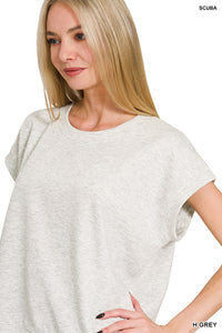 Stay Comfy Scuba Short Sleeve Top-Multiple Colors Available