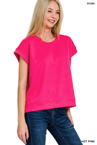 Stay Comfy Scuba Short Sleeve Top-Multiple Colors Available