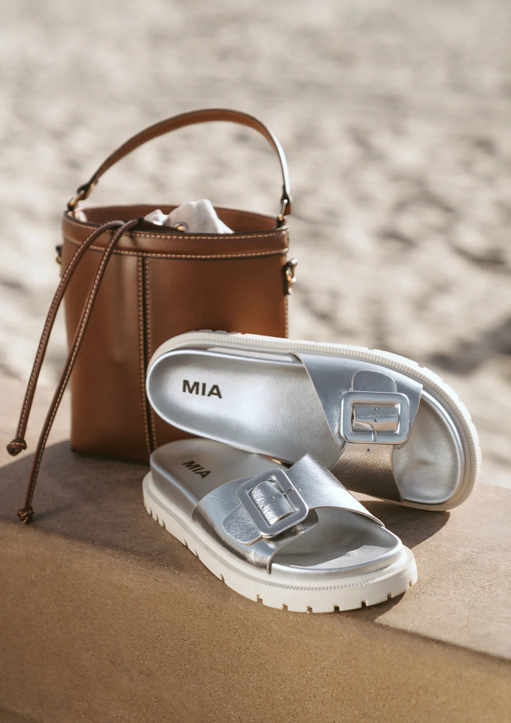 Silver 1 Strap Sandals