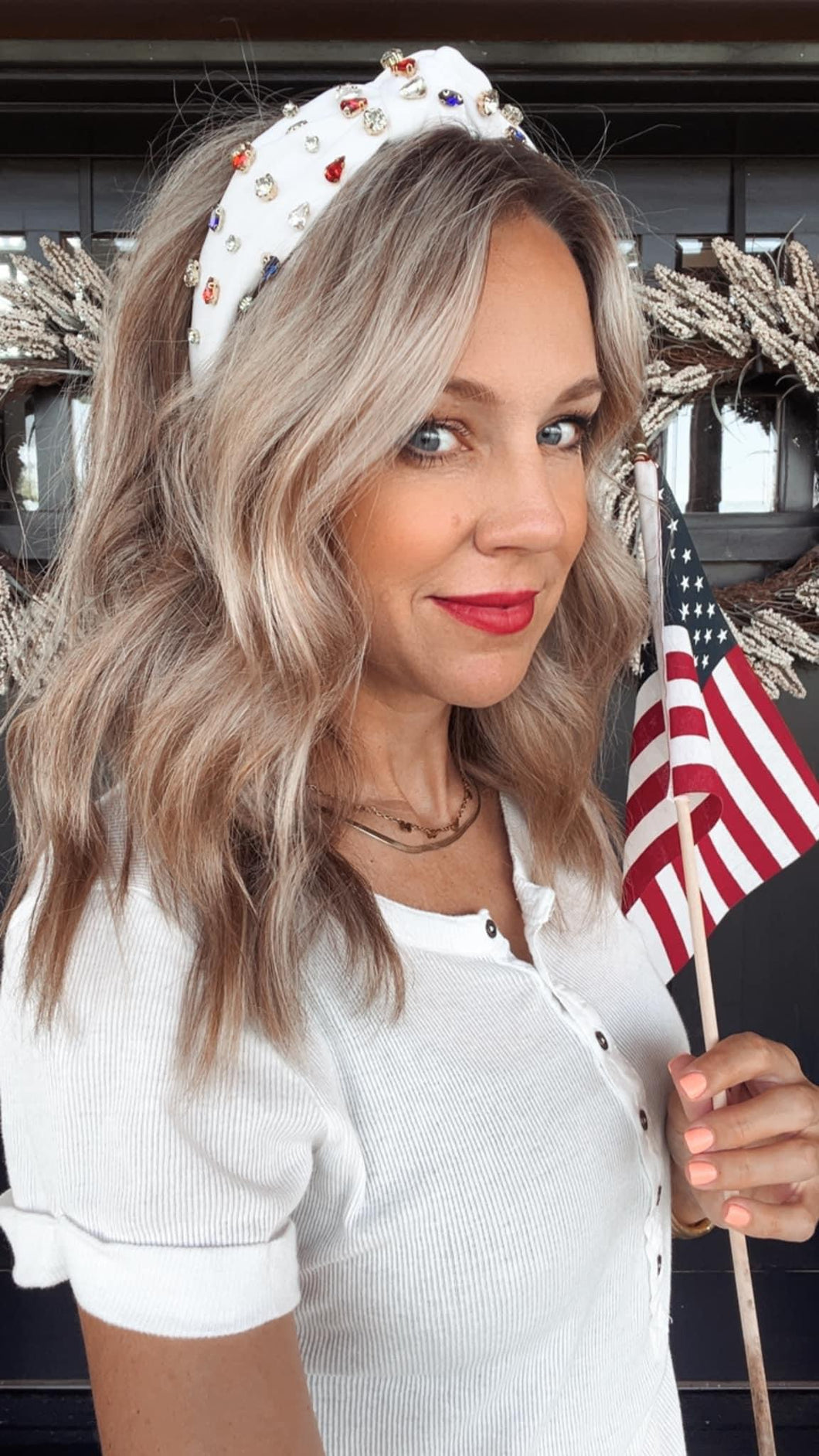 Red, White and Blue Rhinestone Headband