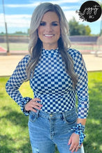 Load image into Gallery viewer, Pep Rally Mesh Top in Blue- Youth and Adult