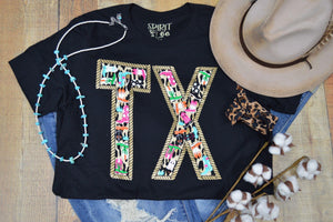 TX With Leopard and Boots Graphic Tee