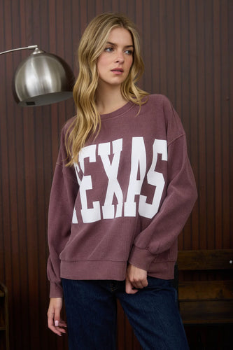 Texas Ribbed Long Sleeve Top