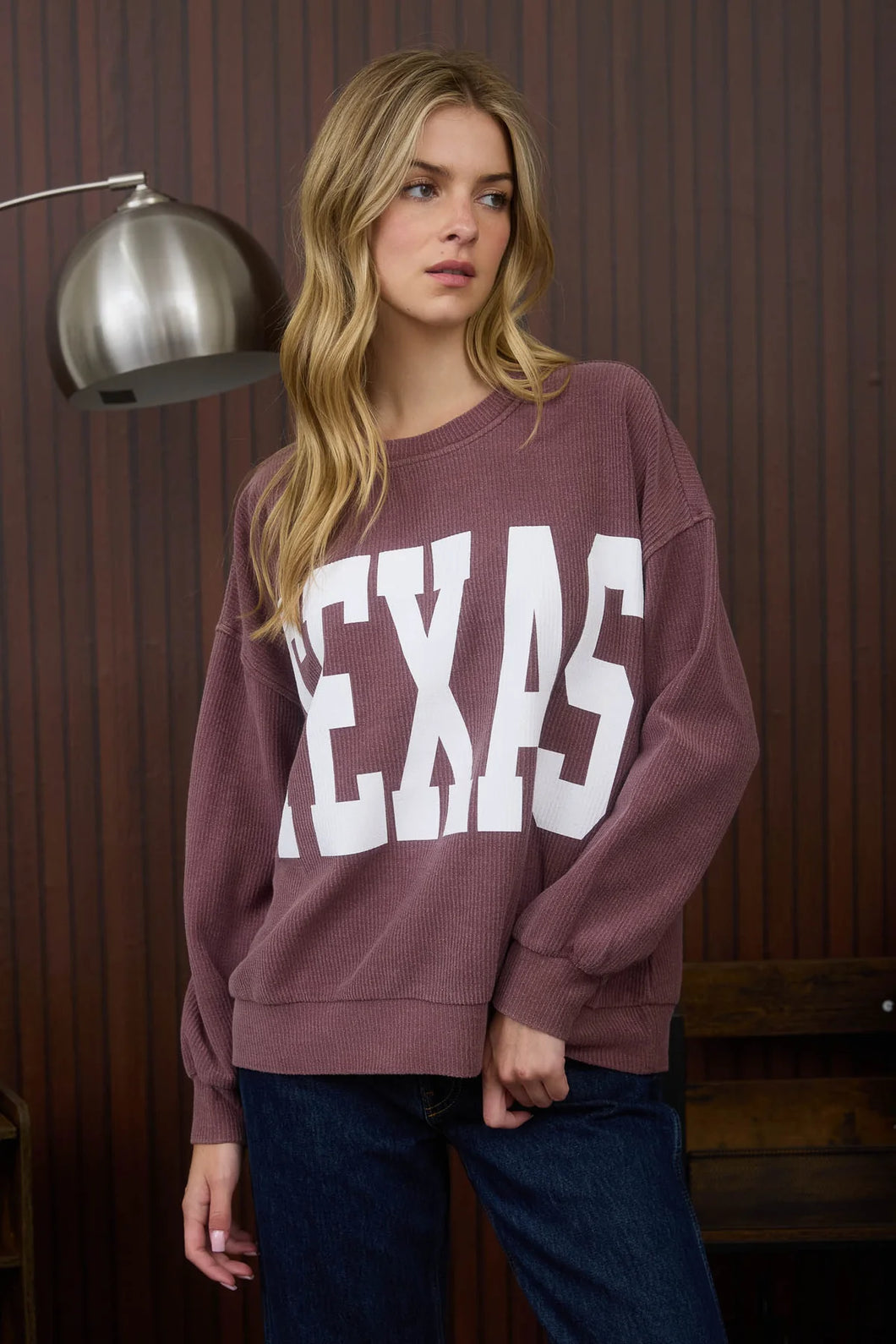 Texas Ribbed Long Sleeve Top