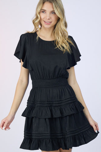 Can’t Stop You Black Ruffle Dress