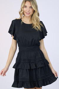 Can’t Stop You Black Ruffle Dress