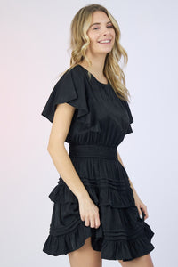 Can’t Stop You Black Ruffle Dress