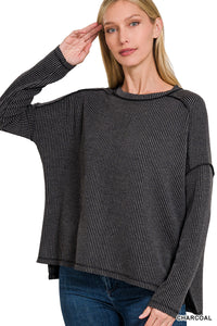 *Deals & Steals* To The Point Ribbed Long Sleeve