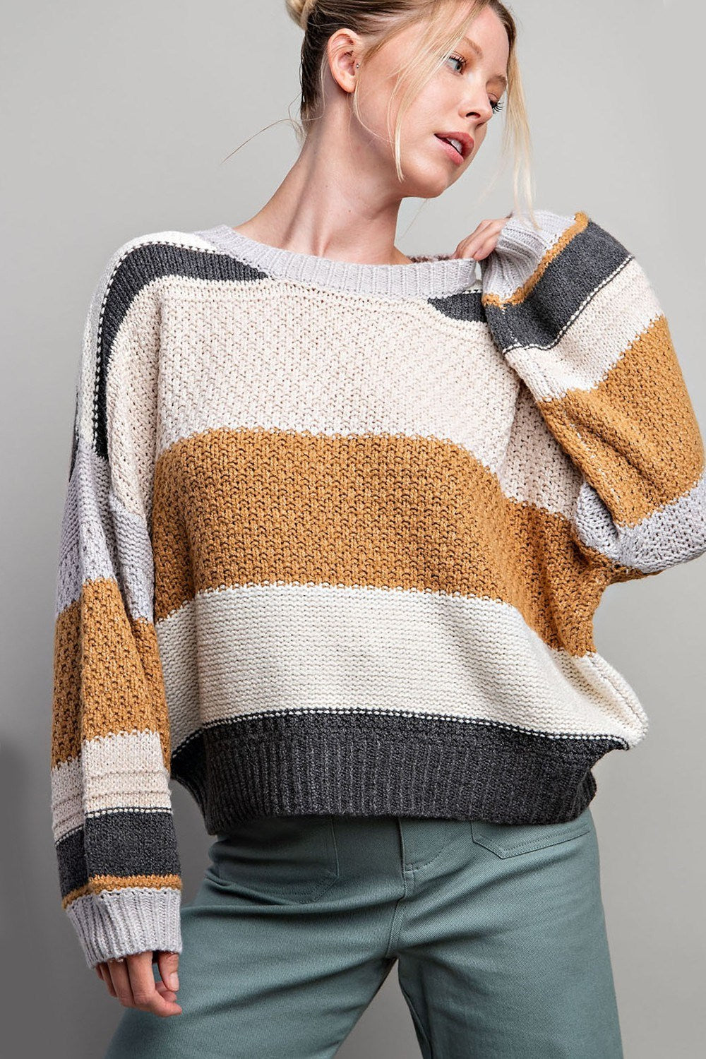 True To You Striped Sweater- 2 Colors Available