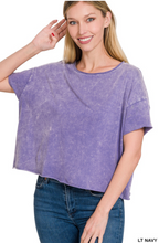 Load image into Gallery viewer, Having Mixed Feelings Acid Wash Crop Top-Multiple Colors Available