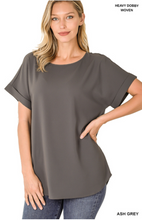 Load image into Gallery viewer, *Deals &amp; Steals* Rolled Sleeve Top-Multiple Colors Available