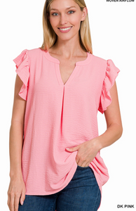 Down Memory Lane Ruffled Sleeve Top-Multiple Colors Available