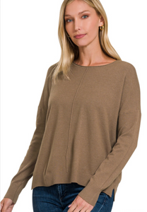 Easy Going Front Seam Sweater-Multiple Colors Available