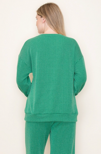 Green Jolly Ribbed Long Sleeve-Matching Bottoms Available