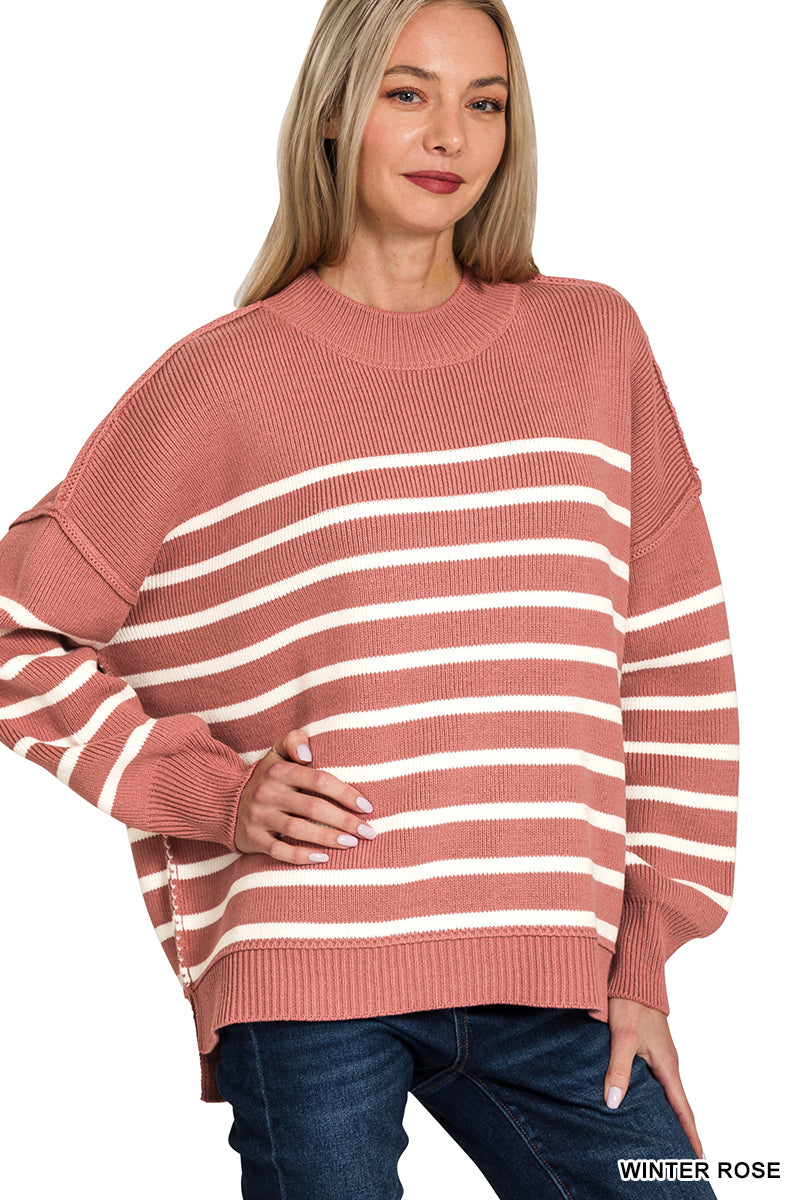 Warm Intentions Exposed Seam Sweater-2 Colors Available