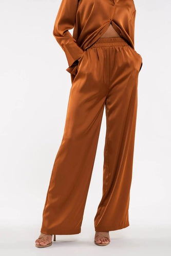 Off To Work Satin Pants-Multiple Colors Available