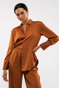 Fresh Style Satin Long Sleeve Top-Multiple Colors Available