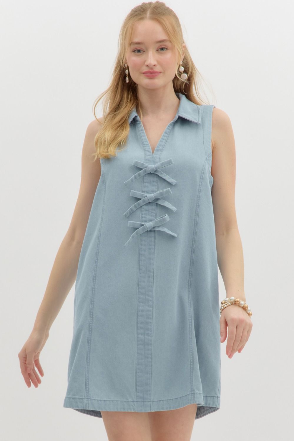 Bow Tied Beauty Denim Dress Jiggity Jig Bow Tied Beauty Denim Dress Jiggity Jig