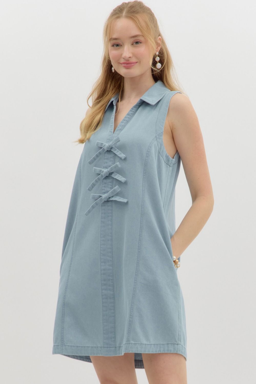 Bow Tied Beauty Denim Dress Jiggity Jig Bow Tied Beauty Denim Dress Jiggity Jig