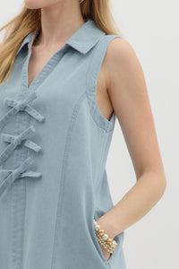 Bow Tied Beauty Denim Dress