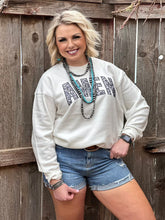 Load image into Gallery viewer, Amen with Grey Leopard Applique Sweatshirt