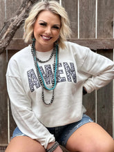 Load image into Gallery viewer, Amen with Grey Leopard Applique Sweatshirt