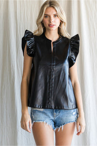 Show Your Style Faux Leather Top-Multiple Colors Available