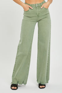 Wide Eyed Olive High Rise Pants